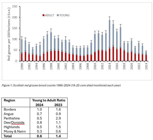 Grouse counts 1990-2024